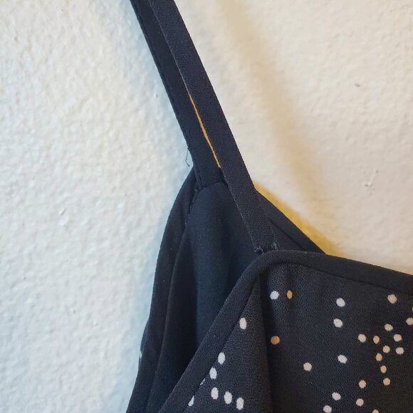 RW&CO Women Black Cami Tank Top Polka Dots Size M Stylish Casual - Picture 4 of 11